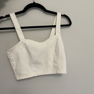 White crop top, cute open back!